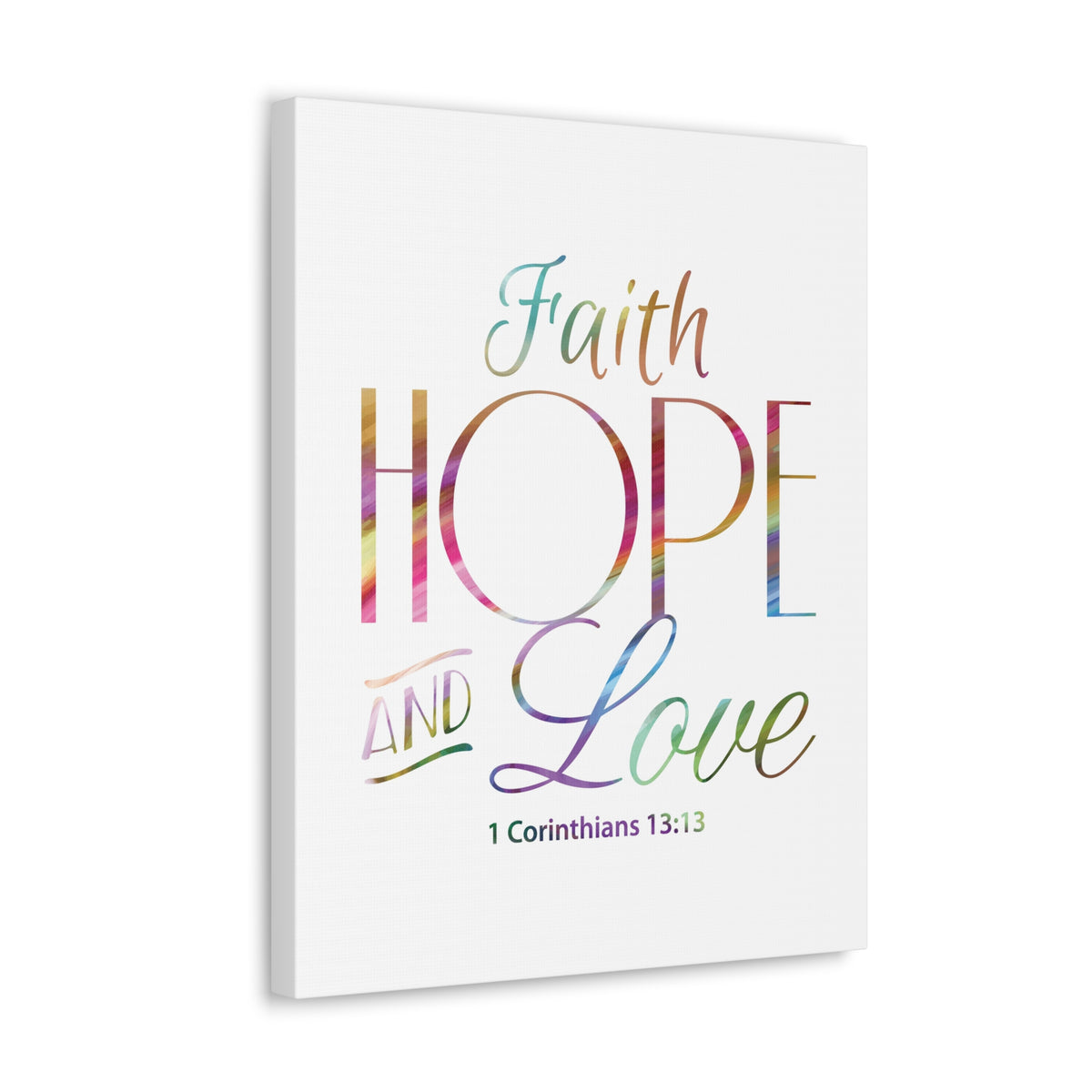 Scripture Canvas Faith Hope And Love 1 Corinthians 13:13 Christian Wall Art Bible Verse Print Ready To Hang-Express Your Love Gifts