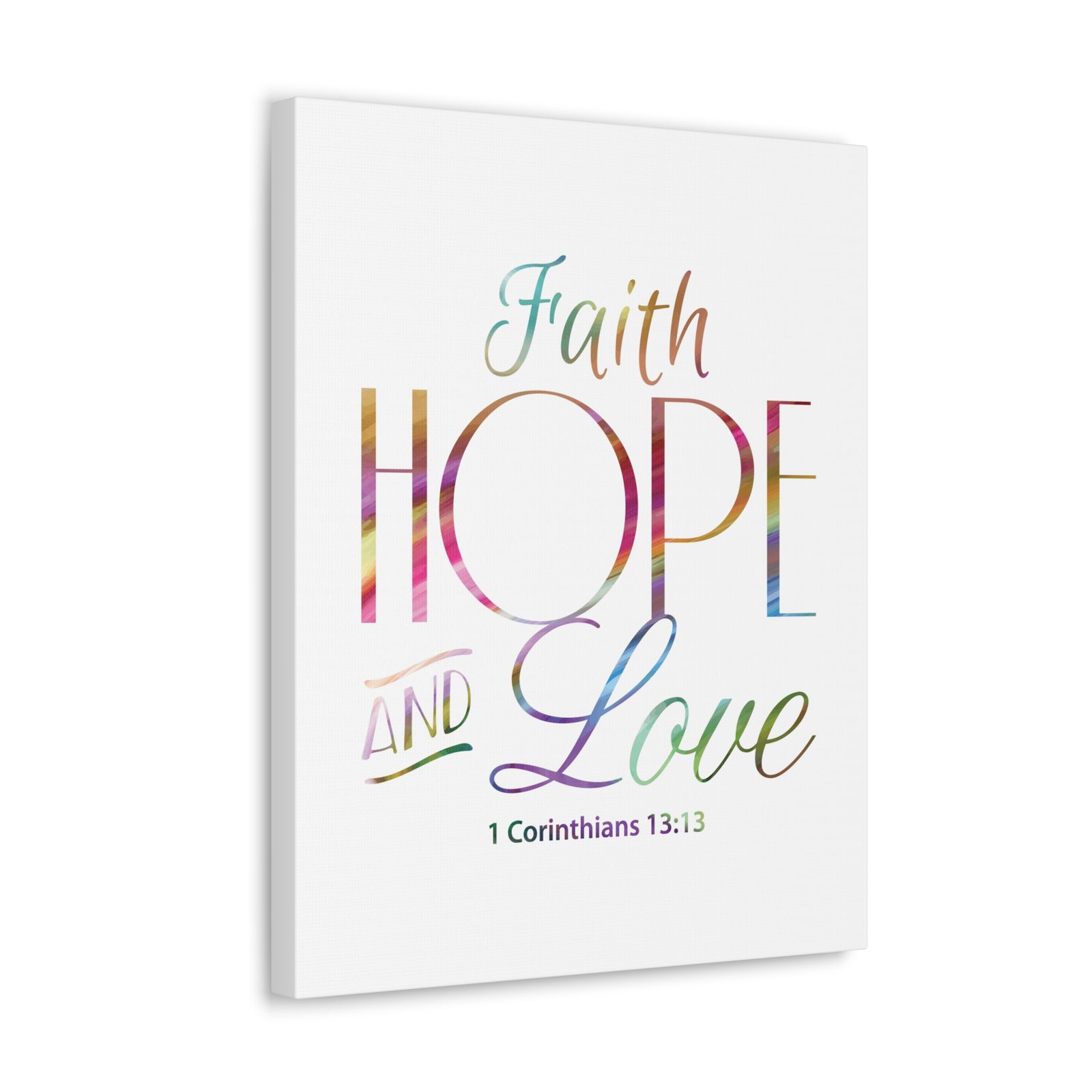 Scripture Canvas Faith Hope And Love 1 Corinthians 13:13 Christian Wall Art Bible Verse Print Ready To Hang-Express Your Love Gifts