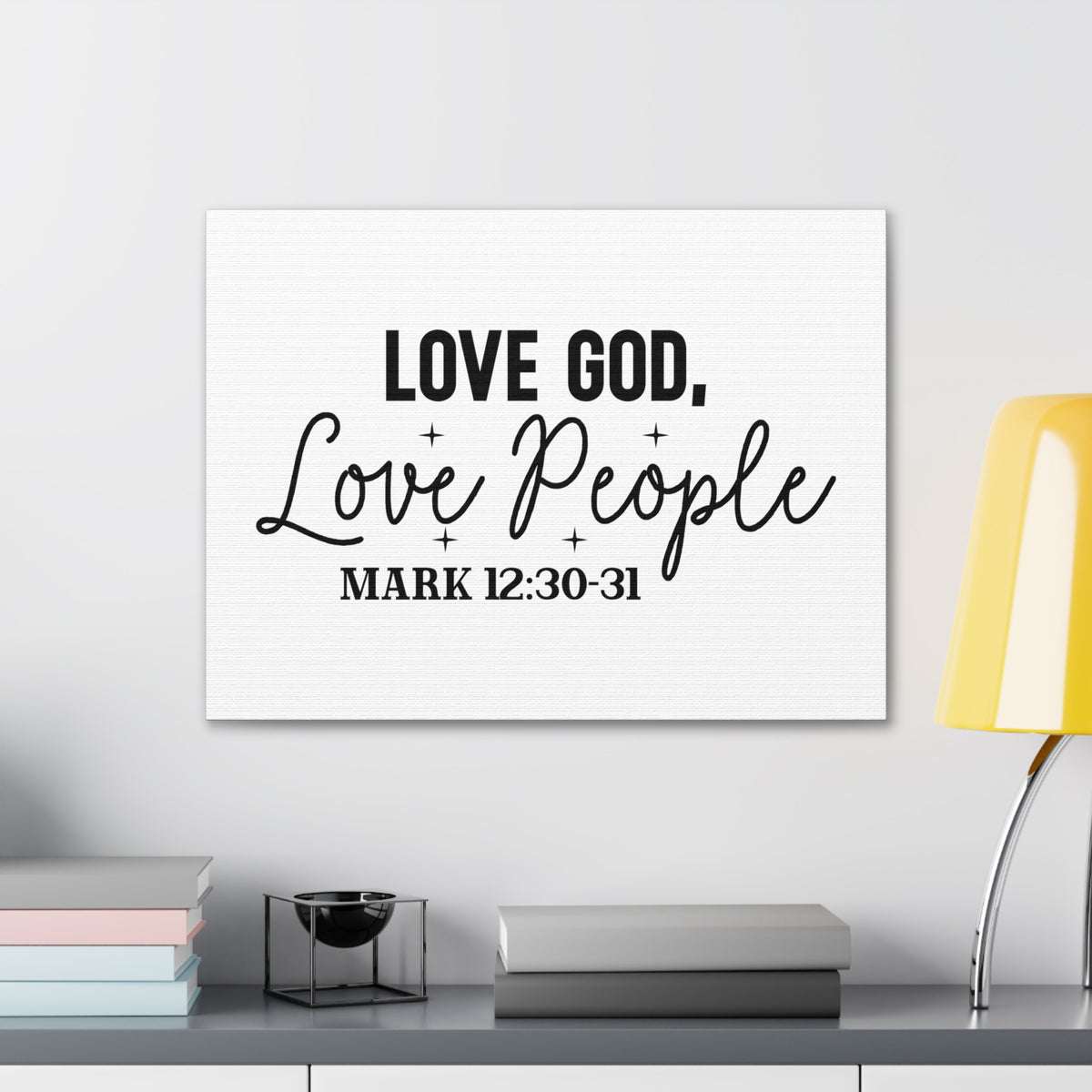 Scripture Walls Mark 12:30-31 Love God Bible Verse Canvas Christian Wall Art Ready to Hang Unframed-Express Your Love Gifts