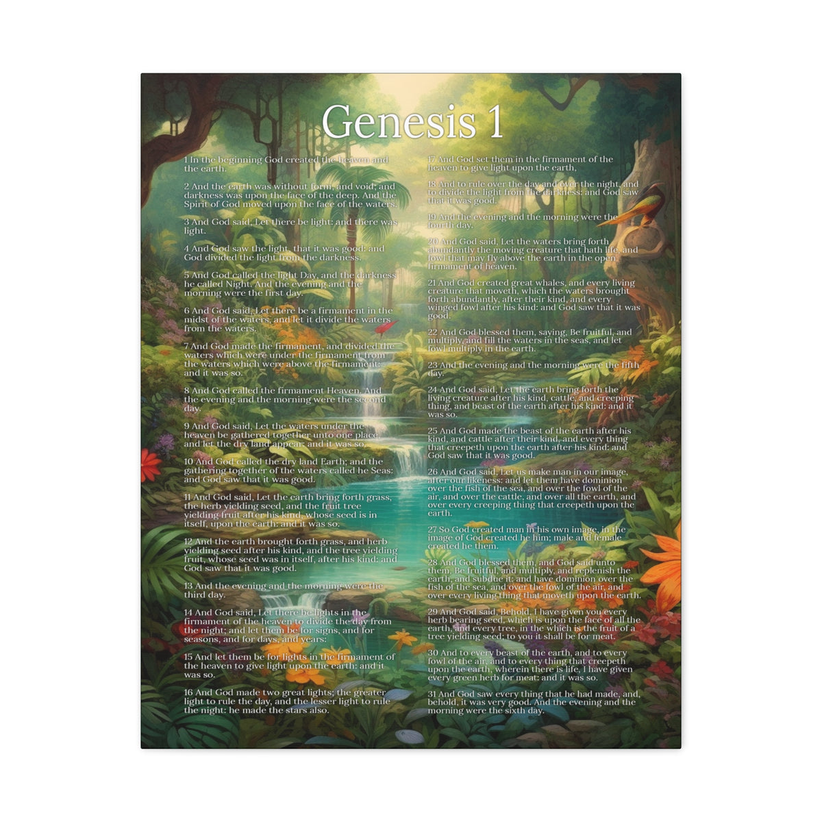 Scripture Walls Genesis 1 Chapter In the Beginning Christian Wall Art Print Ready to Hang Unframed-Express Your Love Gifts