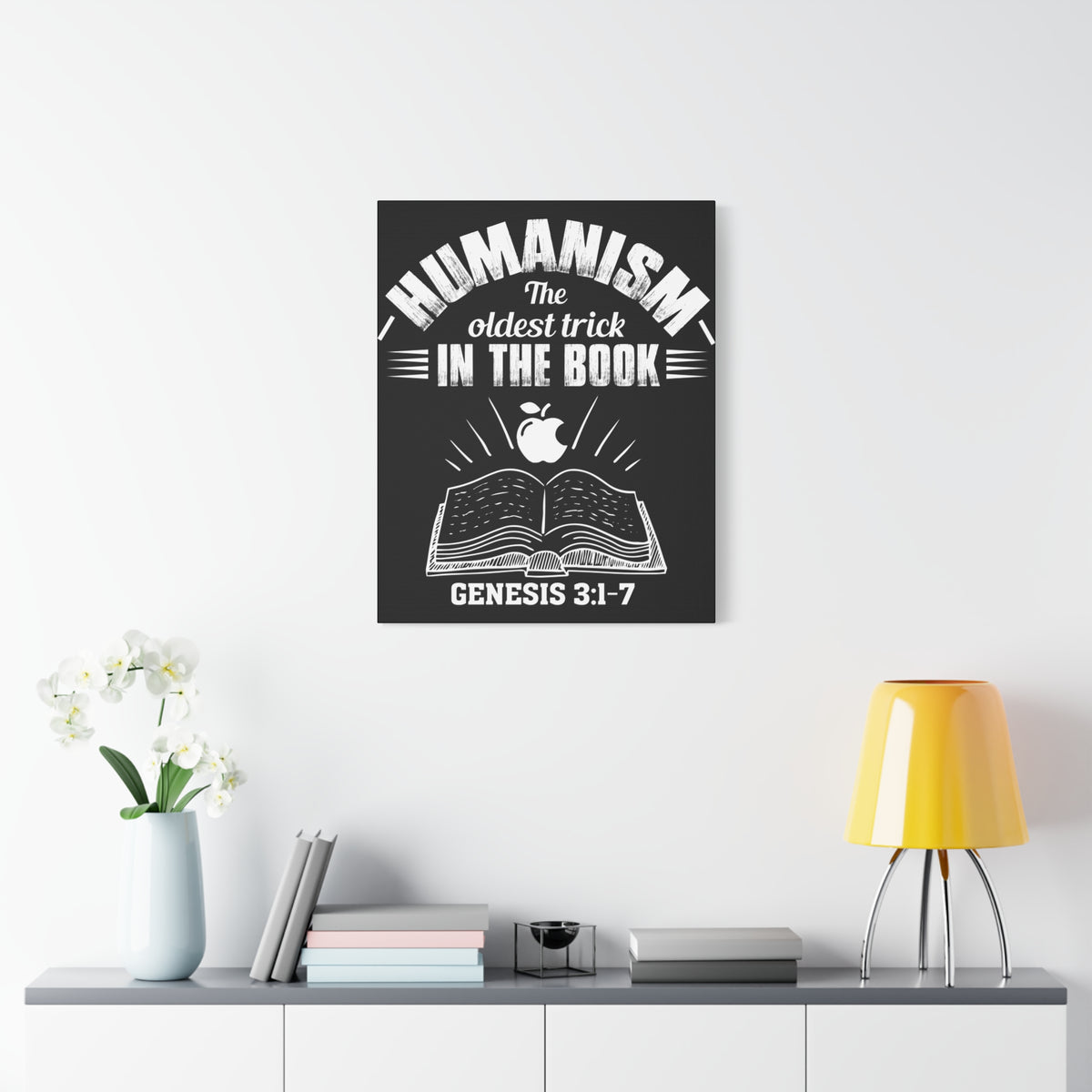 Scripture Walls Genesis 3:1-7 Humanism Bible Verse Canvas Christian Wall Art Ready to Hang Unframed-Express Your Love Gifts