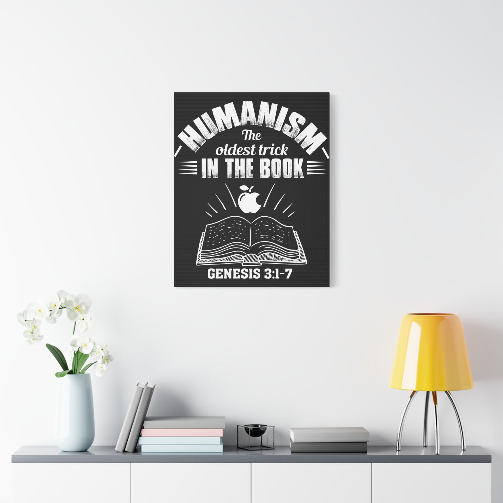 Scripture Walls Genesis 3:1-7 Humanism Bible Verse Canvas Christian Wall Art Ready to Hang Unframed-Express Your Love Gifts