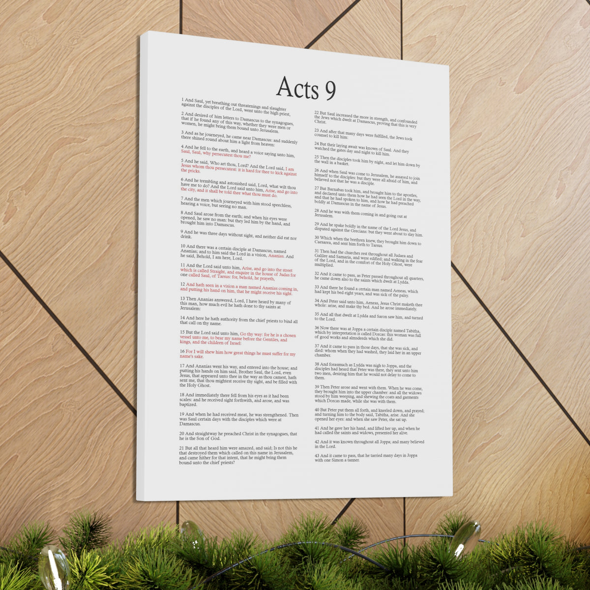 Scripture Walls Acts 9 Conversion of Saul Christ Words in Red Bible Verse Canvas Christian Wall Art Ready to Hang Unframed-Express Your Love Gifts