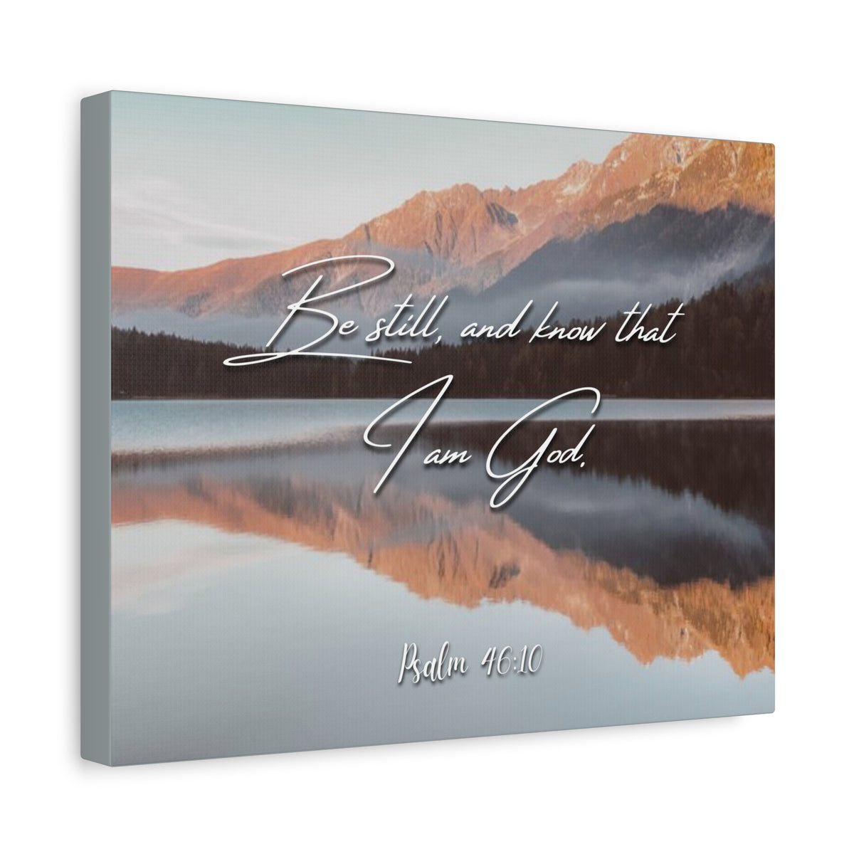 Scripture Canvas Be Still &amp; Know I Am God Psalm 46:10 Christian Wall Art Bible Verse Print Ready to Hang-Express Your Love Gifts