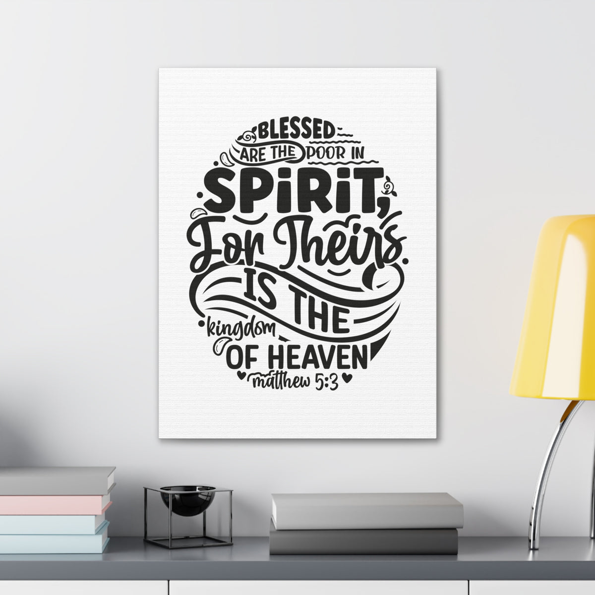 Scripture Walls Matthew 5:3 Kingdom of Heaven Bible Verse Canvas Christian Wall Art Ready to Hang Unframed-Express Your Love Gifts