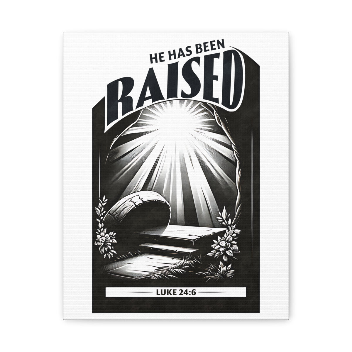 Scripture Walls Luke 24:6 He Has Been Raised Bible Verse Canvas Christian Wall Art Ready to Hang Unframed-Express Your Love Gifts