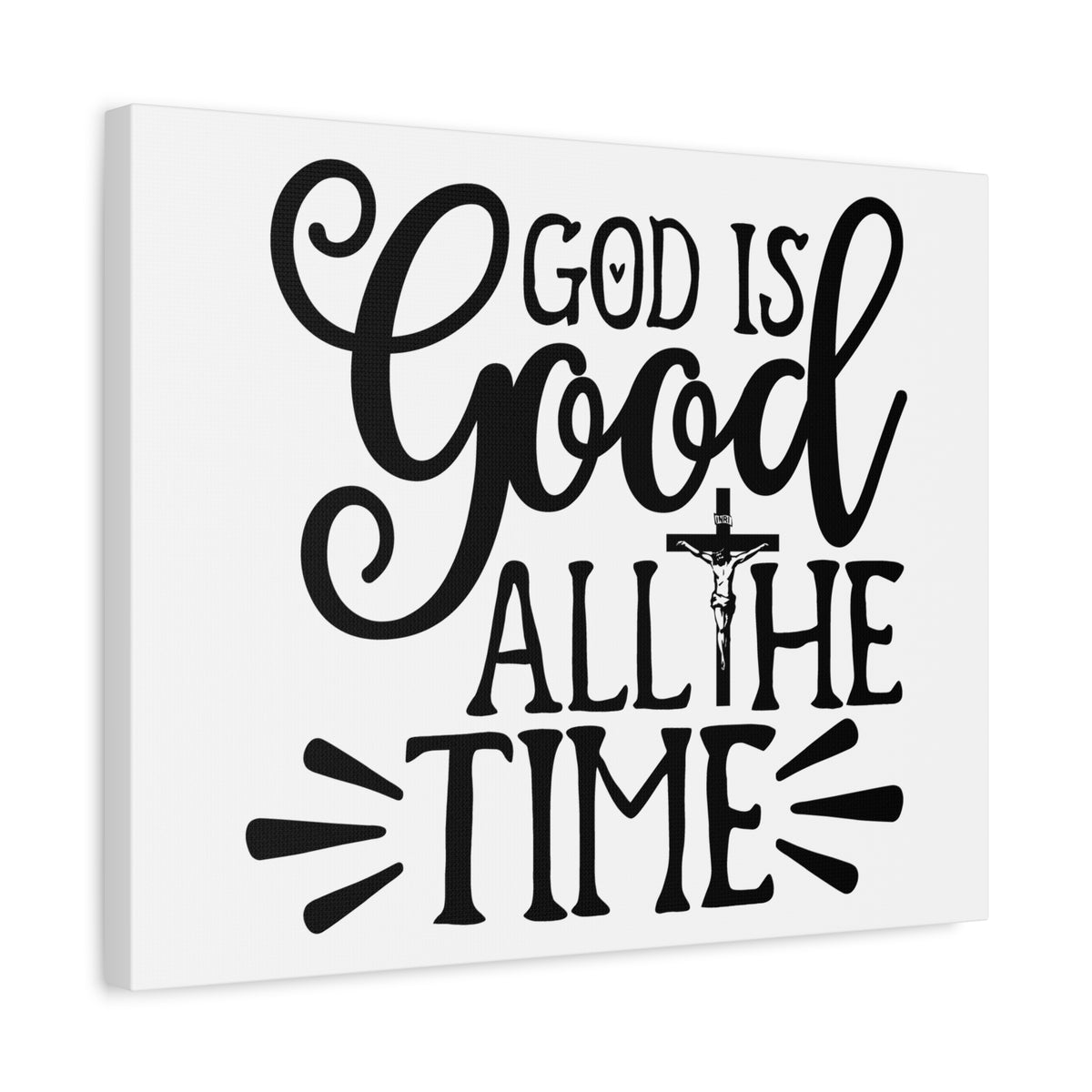 Scripture Walls God Is Good All The Time Psalm 34:8 Cross Christian Wall Art Print Ready to Hang-Express Your Love Gifts