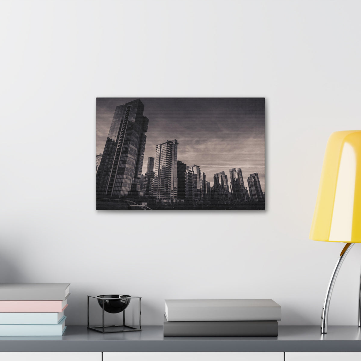 Vancouver Black And White Skyline Canvas Artwork High-Quality Breathtaking Stunning Cityscape for Home Decor Ready to Hang-Express Your Love Gifts