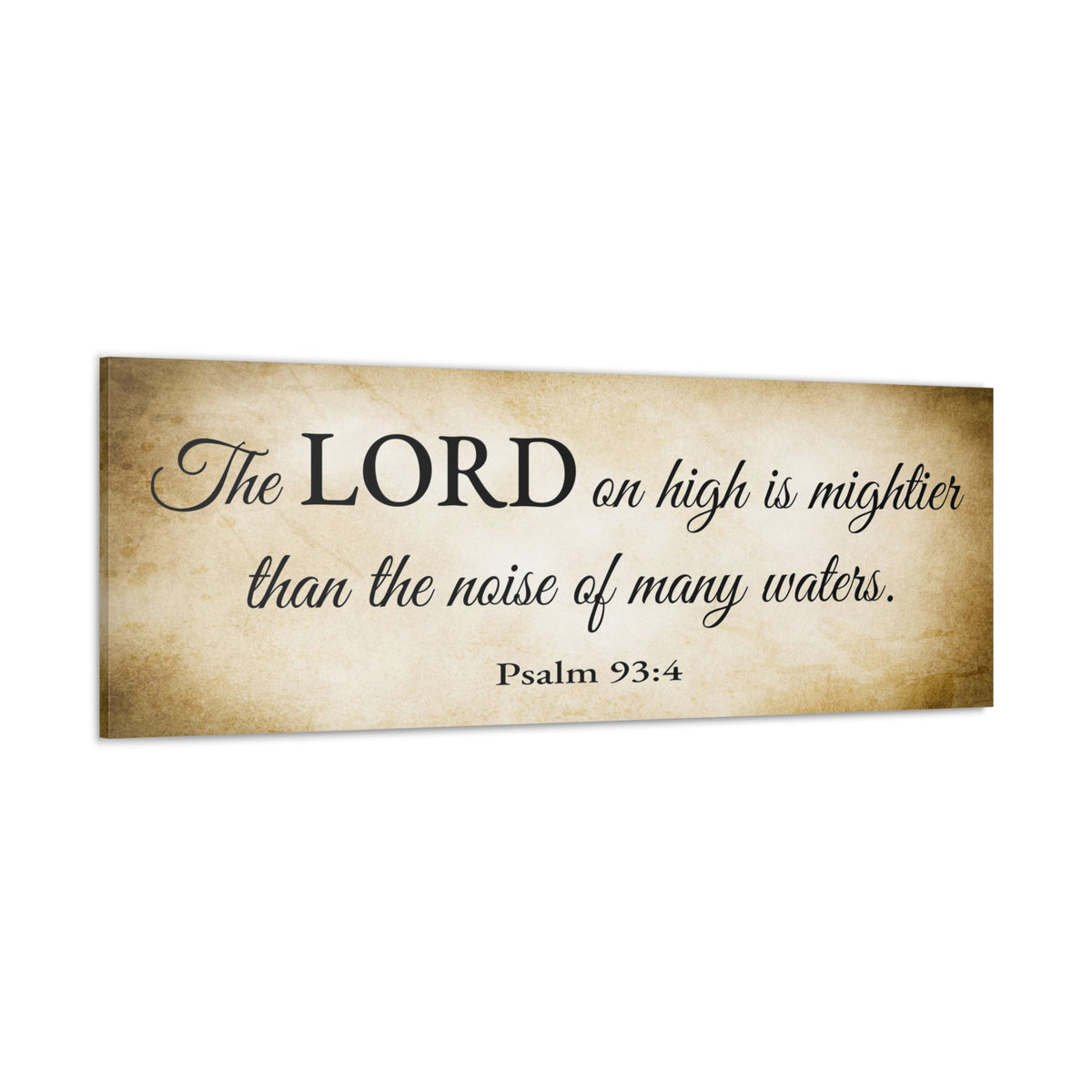 Scripture Walls Psalm 93:4 Gold Bible Verse Canvas Christian Wall Art Ready to Hang Unframed-Express Your Love Gifts