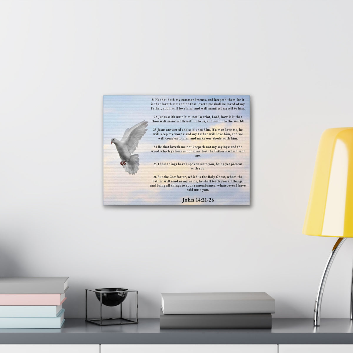 Scripture Walls John 14:21-26 KJV Bible Verse Canvas Christian Wall Art Ready to Hang Unframed-Express Your Love Gifts