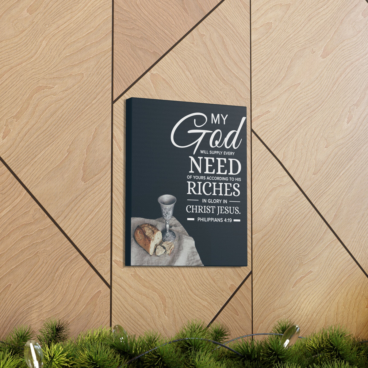 Bible Verse Canvas My God Need Riches Philippians 4:19 Wall Art Christian Home Decor-Express Your Love Gifts