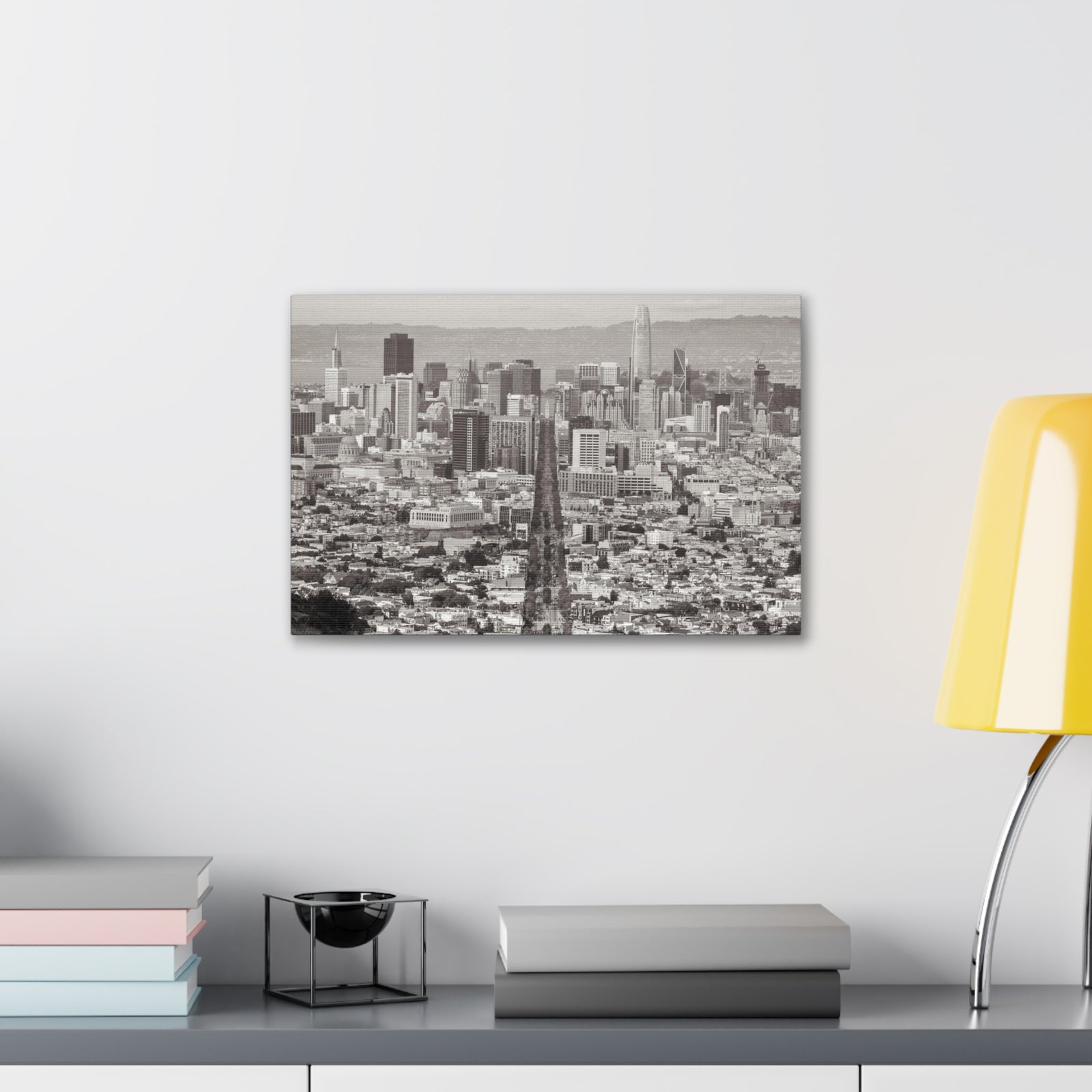San Francisco Black And White Skyline Canvas Artwork High-Quality Breathtaking Stunning Cityscape for Home Decor Ready to Hang-Express Your Love Gifts