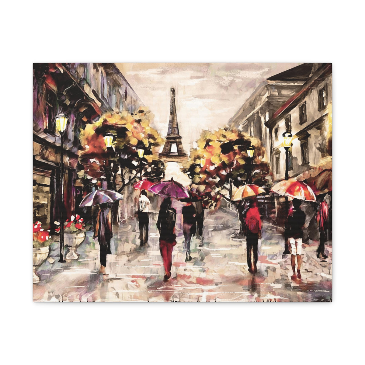 Paris Urban People Walking France Canvas Artwork High-Quality Breathtaking French City for Home Decor Ready to Hang-Express Your Love Gifts