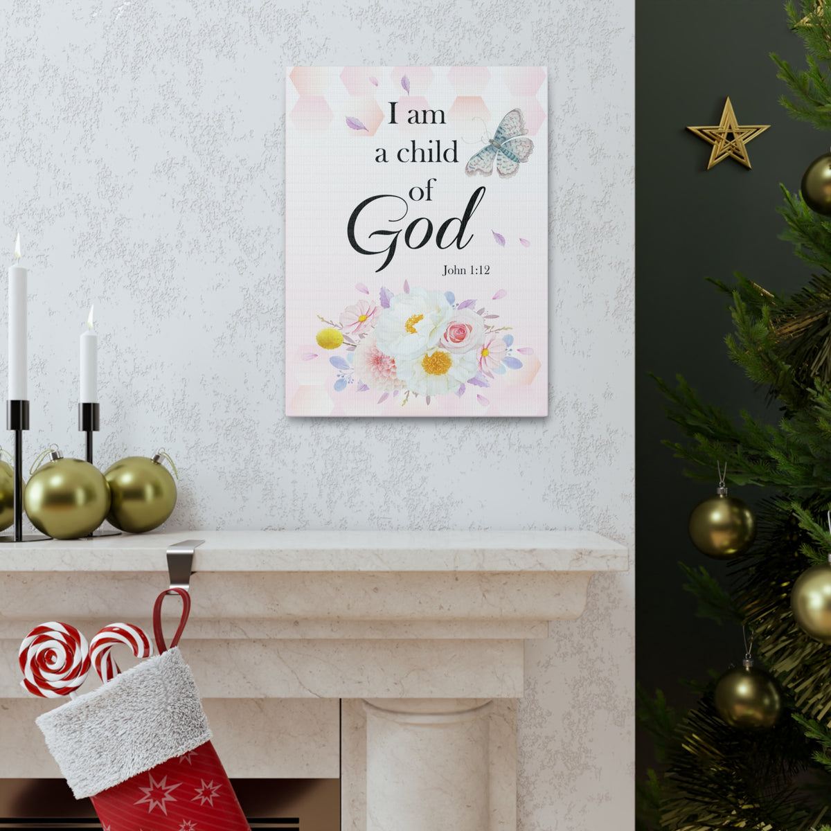 Scripture Walls Child Of God John 1:12 Bible Verse Canvas Christian Wall Art Ready to Hang-Express Your Love Gifts