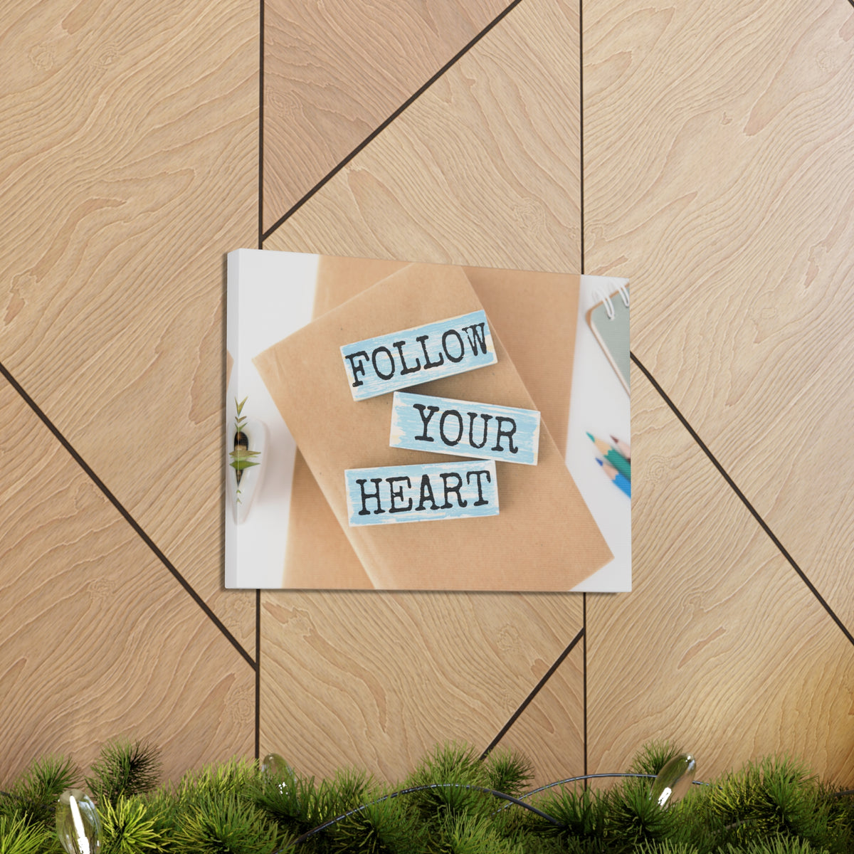Inspirational Quote Canvas Follow Your Heart Wall Art Motivational Motto Inspiring Prints Artwork Decor Ready to Hang-Express Your Love Gifts