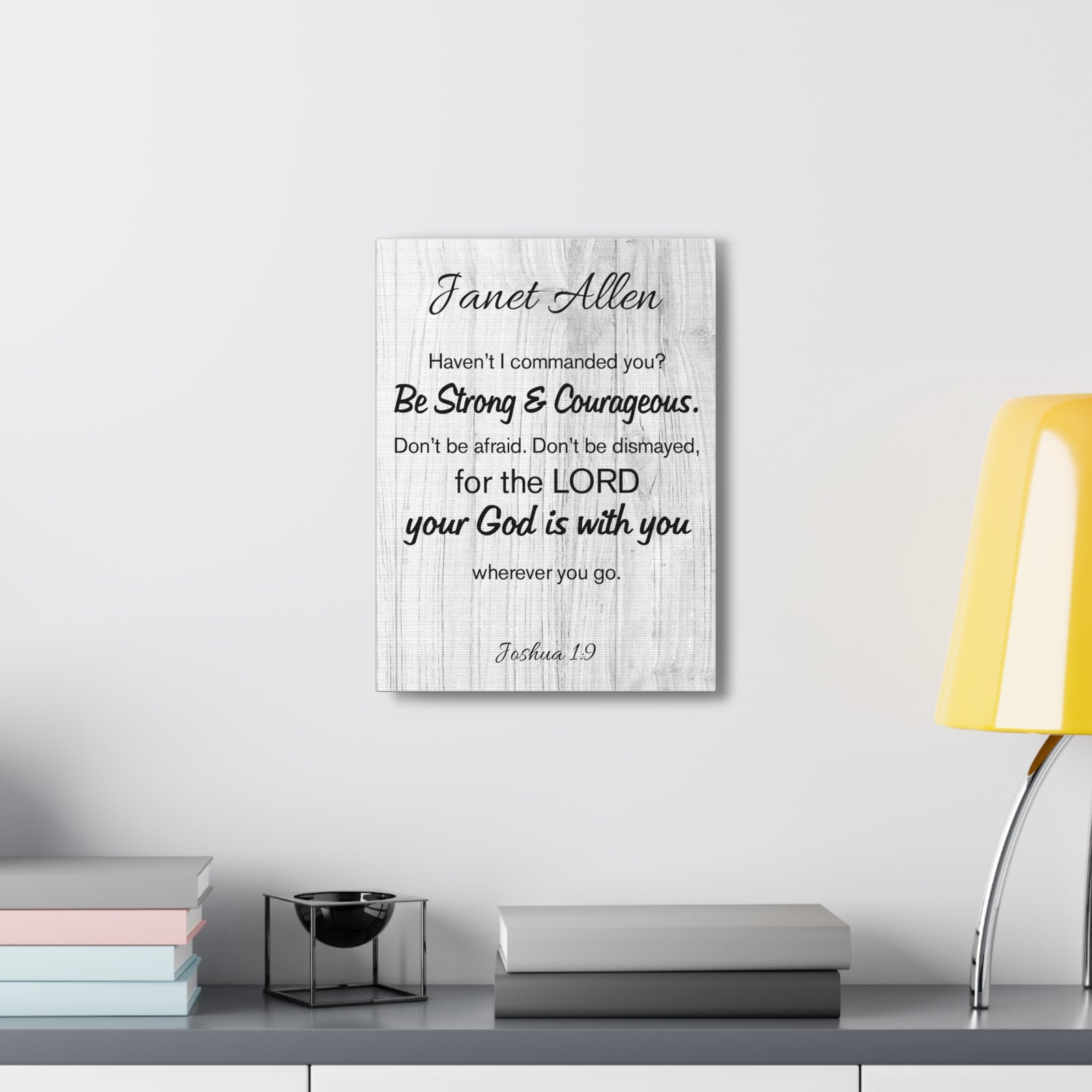Scripture Walls Personalized Joshua 1:9 Bible Chapter Canvas Christian Wall Art Ready to Hang-Express Your Love Gifts