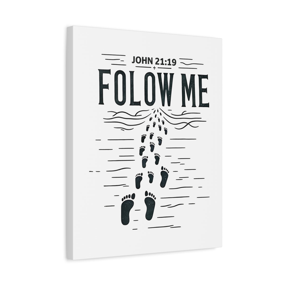 Scripture Walls John 21:19 Follow Me Bible Verse Canvas Christian Wall Art Ready to Hang Unframed-Express Your Love Gifts