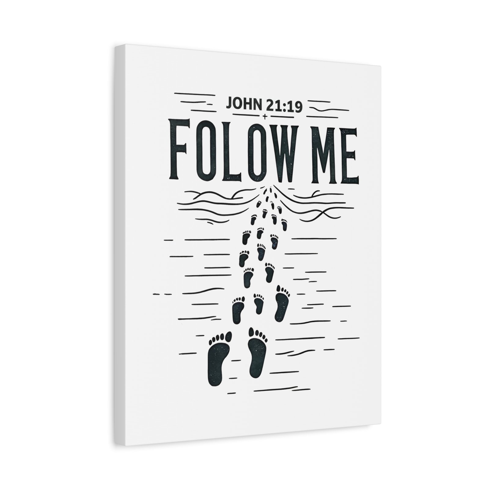 Scripture Walls John 21:19 Follow Me Bible Verse Canvas Christian Wall Art Ready to Hang Unframed-Express Your Love Gifts