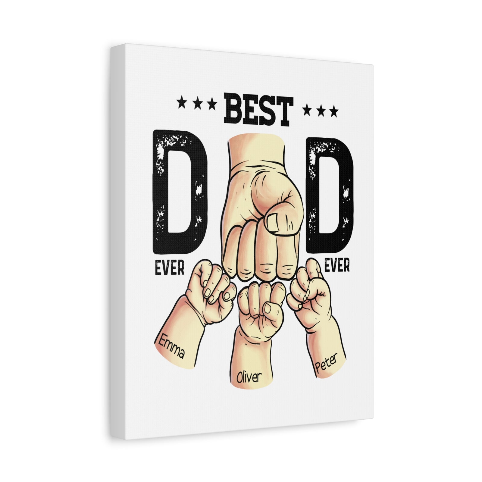 Personalized Best Dad Ever Canvas Wall Art-Express Your Love Gifts