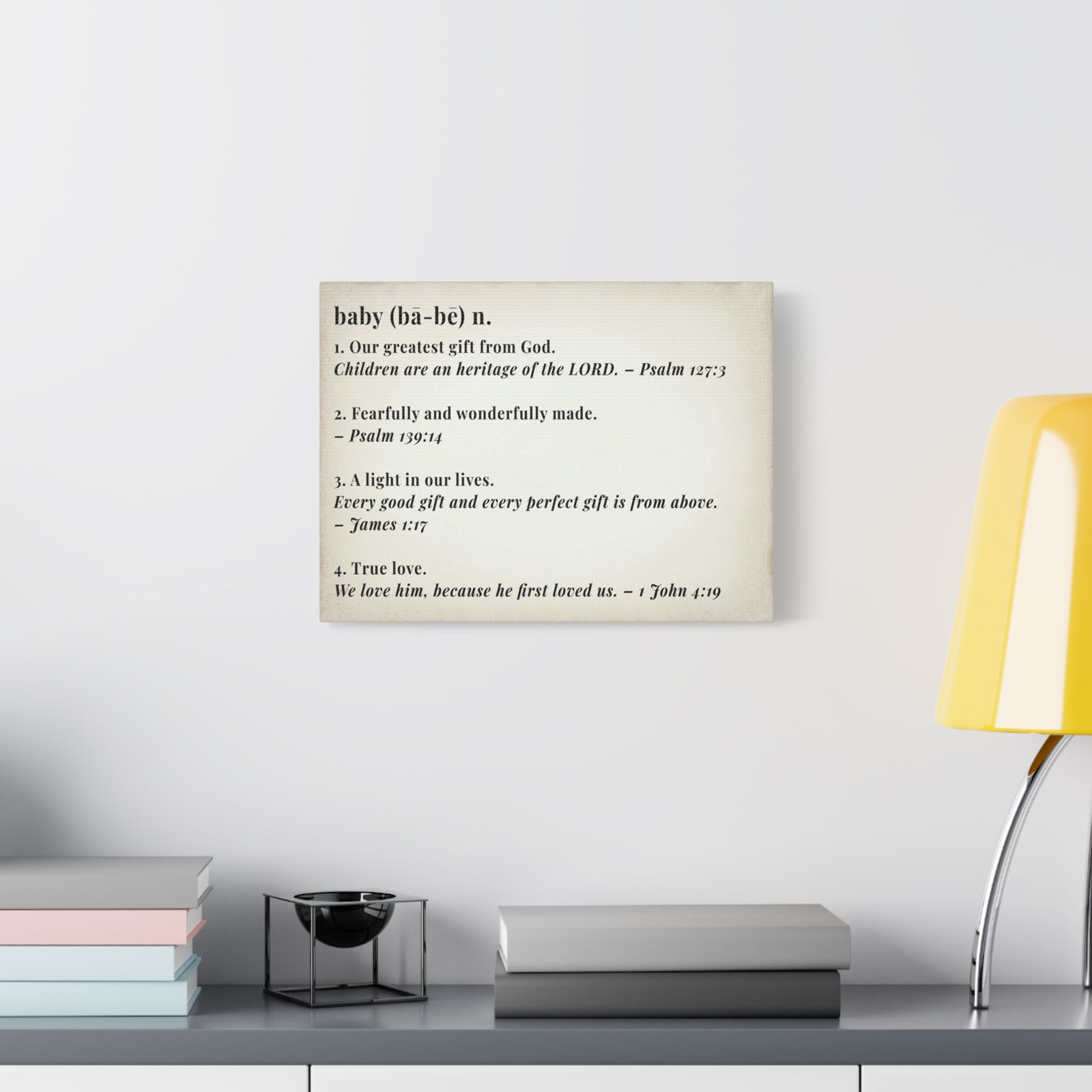 Scripture Walls Baby Definition by God Bible Verse Canvas Christian Wall Art Ready to Hang Unframed-Express Your Love Gifts