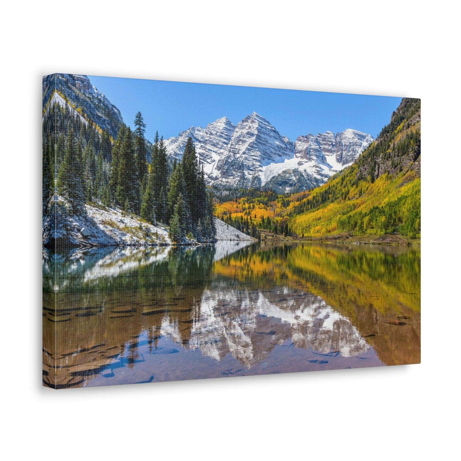 Forest Lake Mountains Nature Wilderness Photography Canvas Wall Art for Home Decor Ready-to-Hang-Express Your Love Gifts