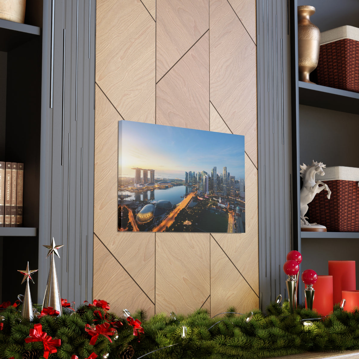 Singapore Daylight Skyline Canvas Artwork High-Quality Breathtaking Stunning Cityscape for Home Decor Ready to Hang-Express Your Love Gifts