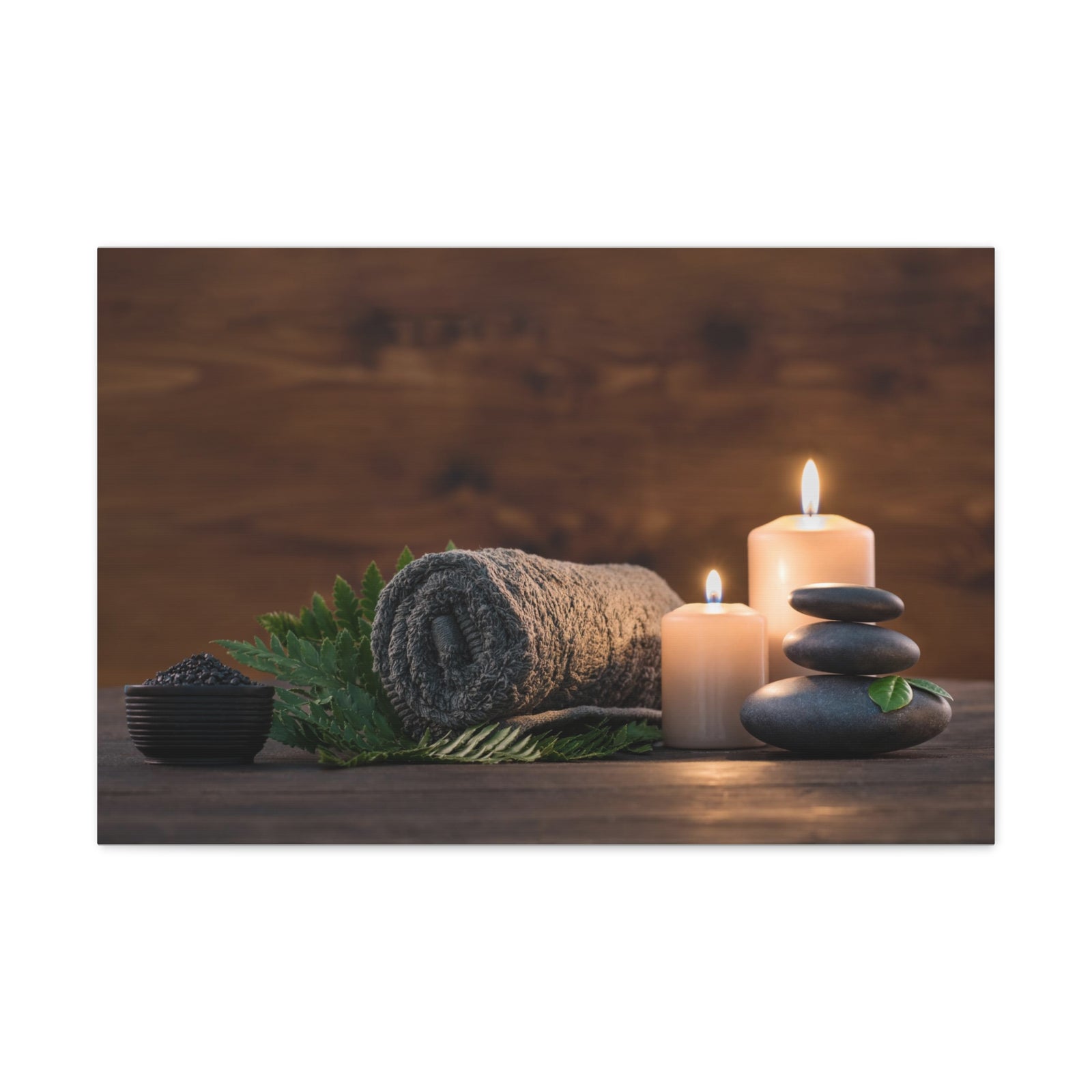 Towel on Fern Forest Floral Nature Photography Canvas Wall Art for Home Decor Ready-to-Hang-Express Your Love Gifts