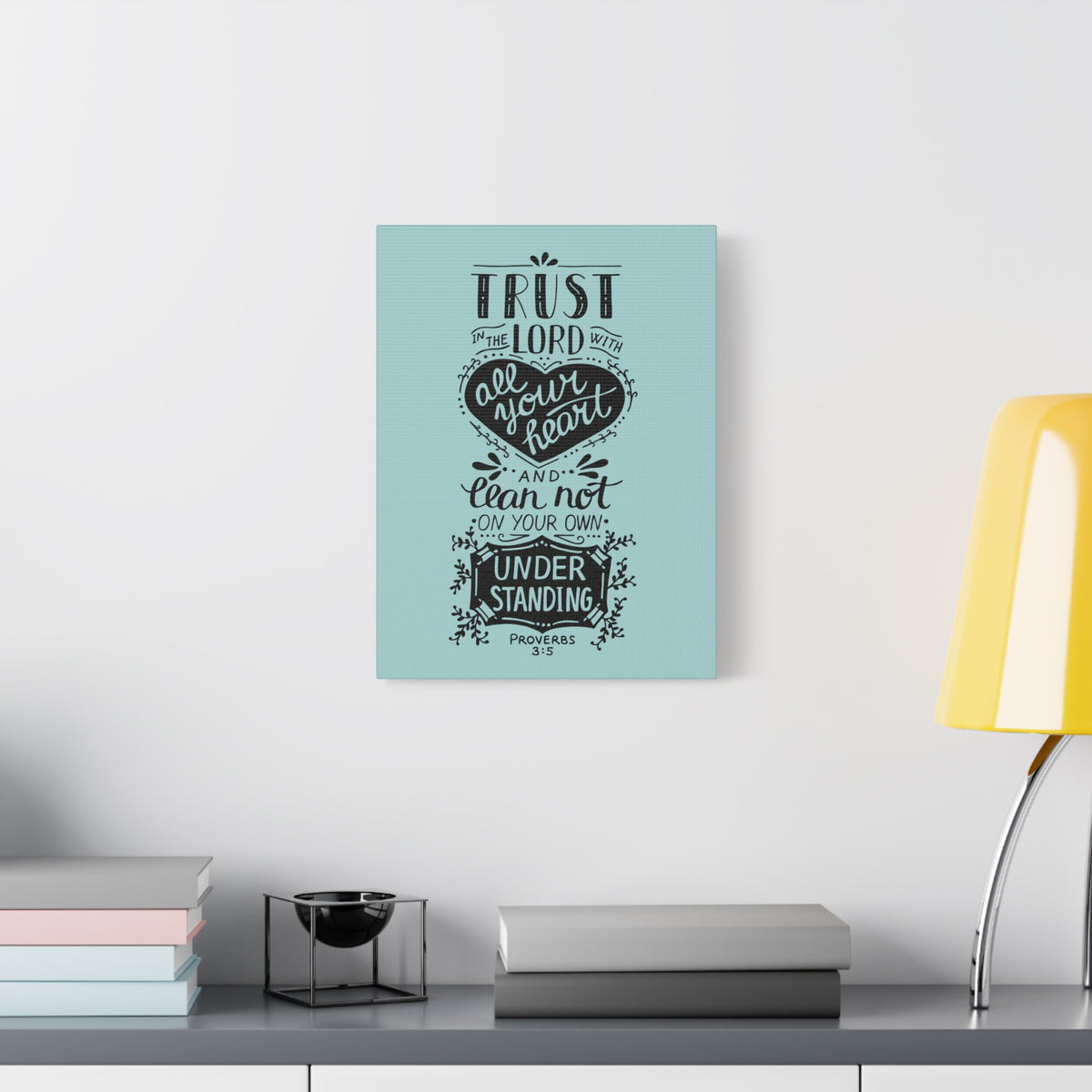 Scripture Canvas Trust In The Lord Proverbs 3:5 Christian Wall Art Bible Verse Print Ready To Hang-Express Your Love Gifts