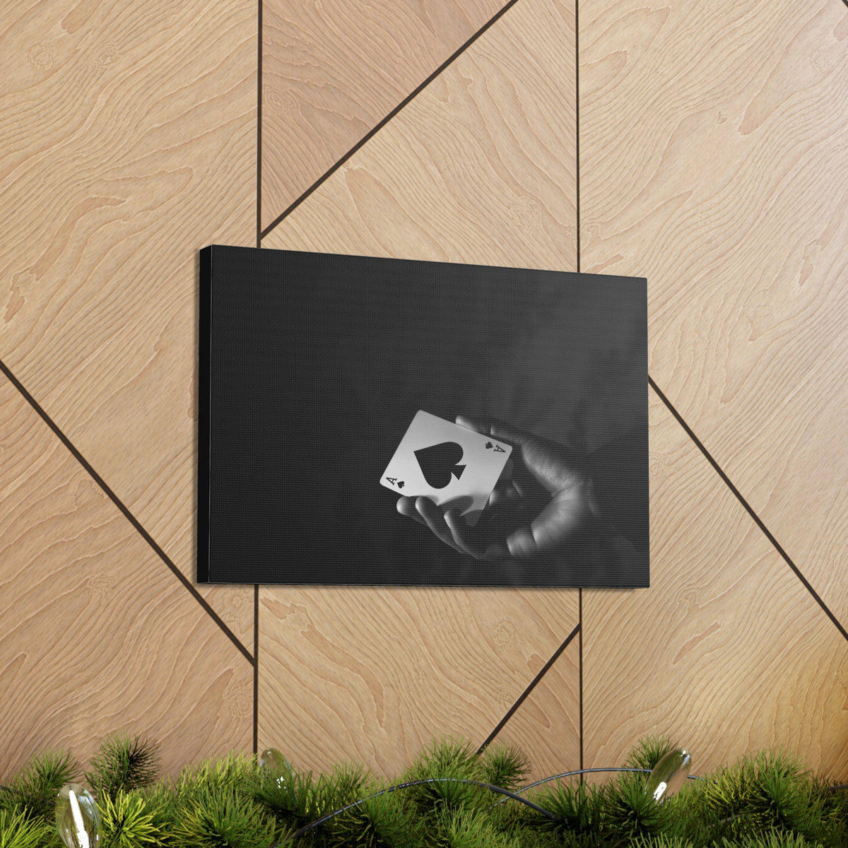 Ace of Spades In Hand Playing Card Canvas Wall Art for Home Decor Ready-to-Hang-Express Your Love Gifts