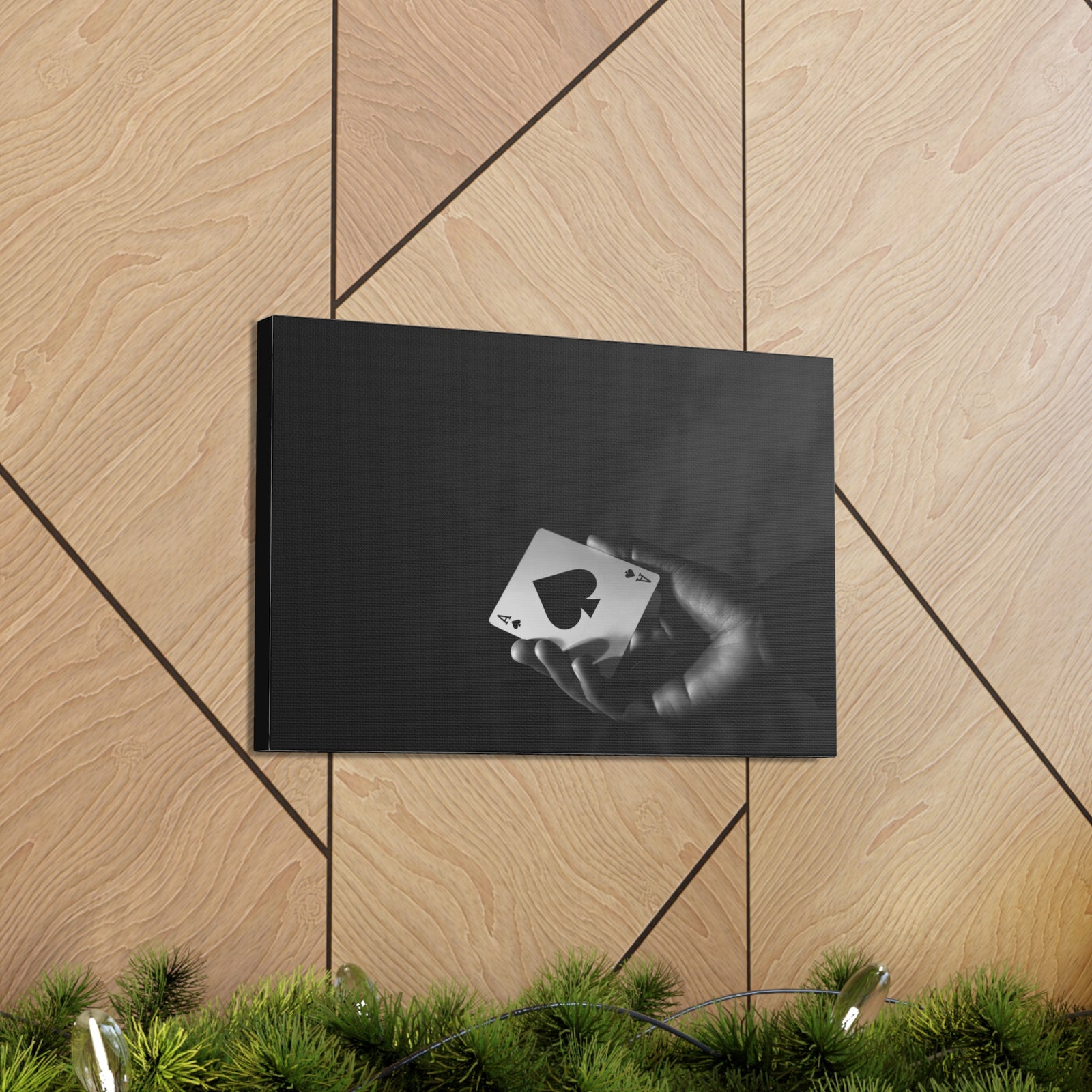 Ace of Spades In Hand Playing Card Canvas Wall Art for Home Decor Ready-to-Hang-Express Your Love Gifts