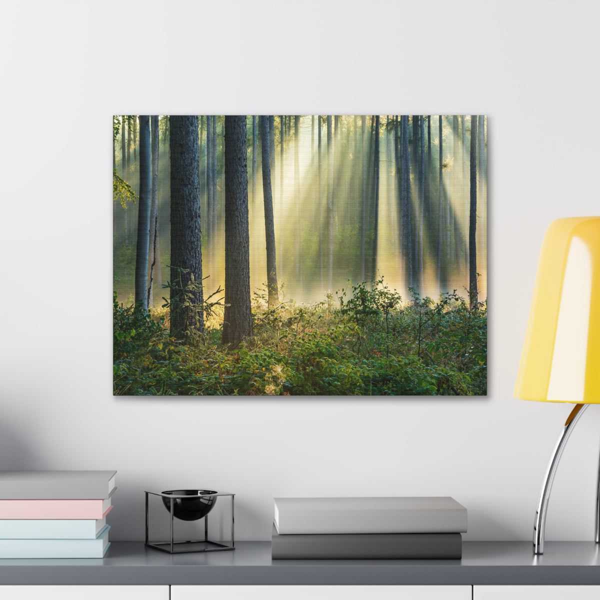 Sunrise Green Forest Nature Wilderness Photography Canvas Wall Art for Home Decor Ready-to-Hang-Express Your Love Gifts