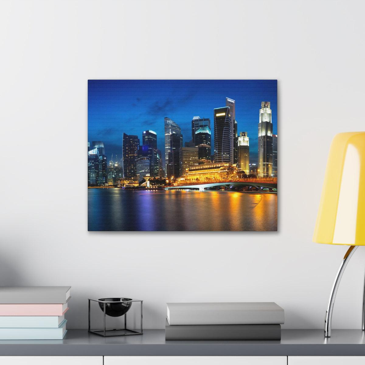 Singapore Night Skyline Canvas Artwork High-Quality Breathtaking Stunning Cityscape for Home Decor Ready to Hang-Express Your Love Gifts