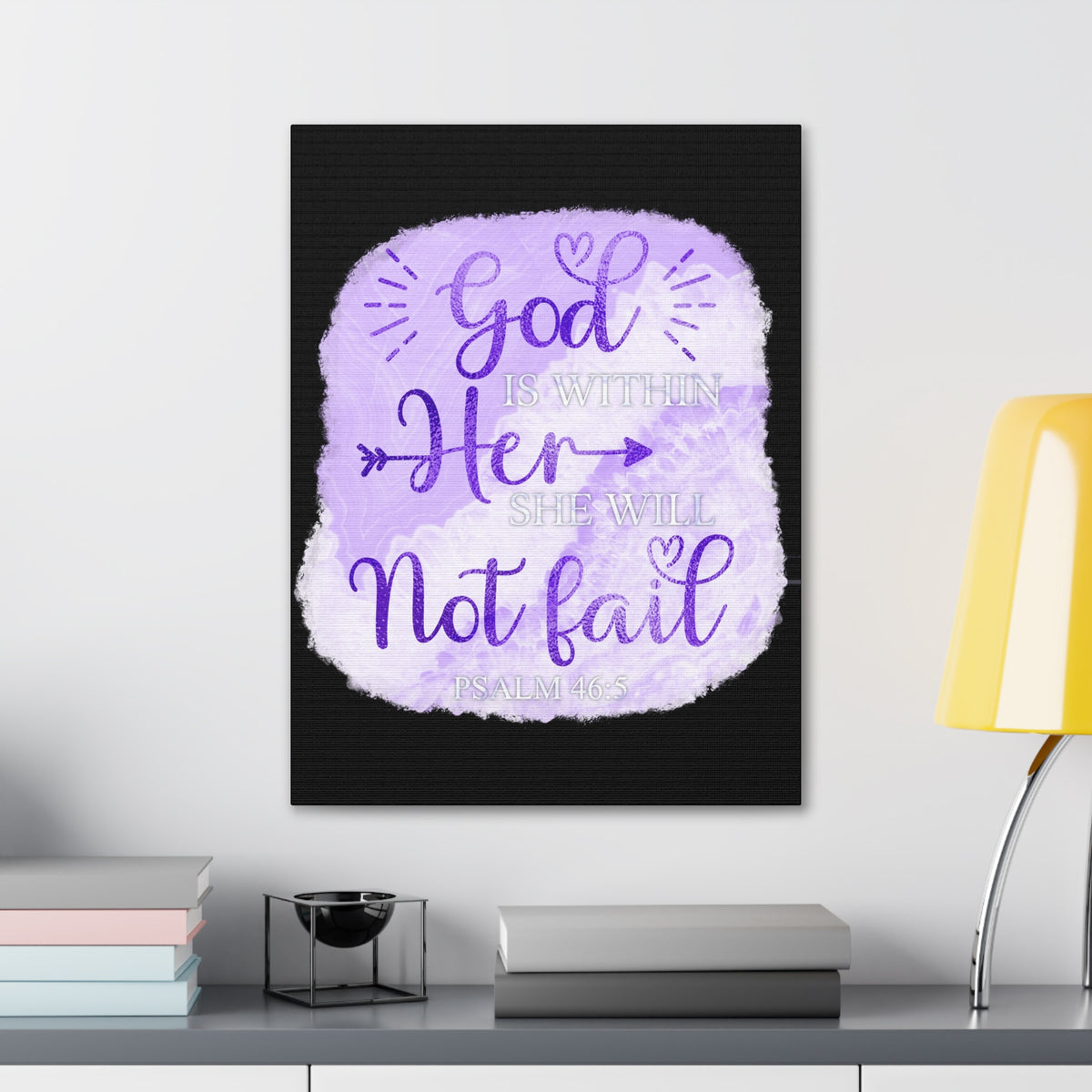 Scripture Walls Psalm 46:5 God is Within Her Bible Verse Canvas Christian Wall Art Ready to Hang Unframed-Express Your Love Gifts