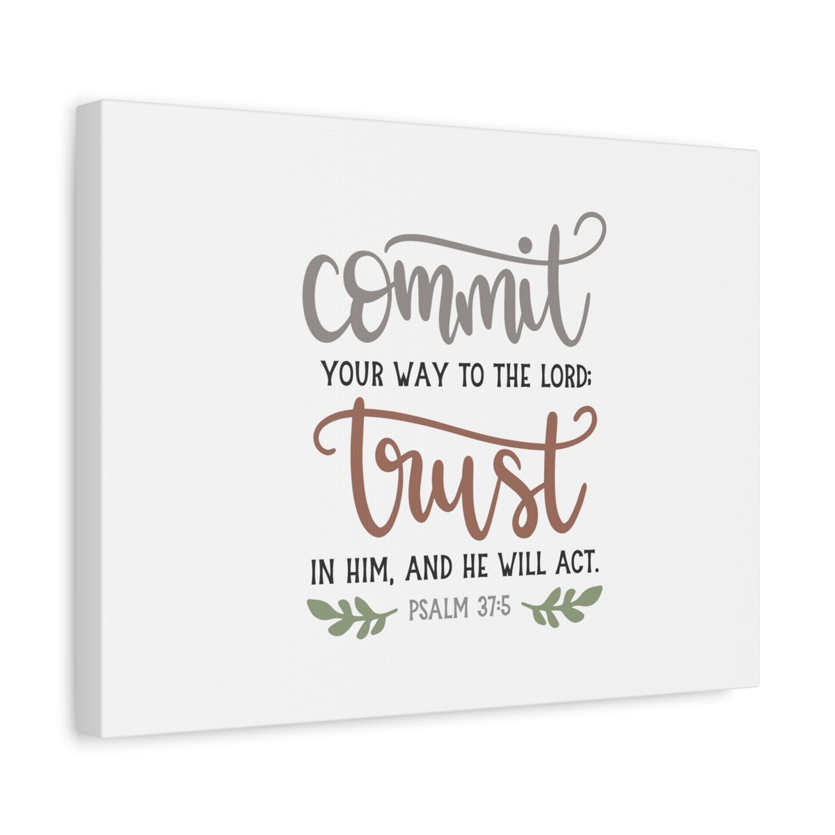 Scripture Canvas Your Way To The Lord Psalm 37:5 Christian Wall Art Bible Verse Print Ready to Hang-Express Your Love Gifts