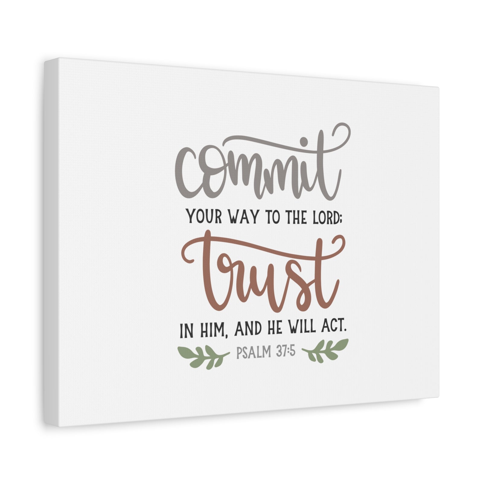 Scripture Canvas Your Way To The Lord Psalm 37:5 Christian Wall Art Bible Verse Print Ready to Hang-Express Your Love Gifts