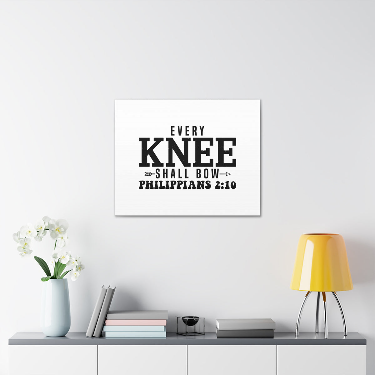Scripture Walls Philippians 2:10 Every Knee Shall Bow Bible Verse Canvas Christian Wall Art Ready to Hang Unframed-Express Your Love Gifts