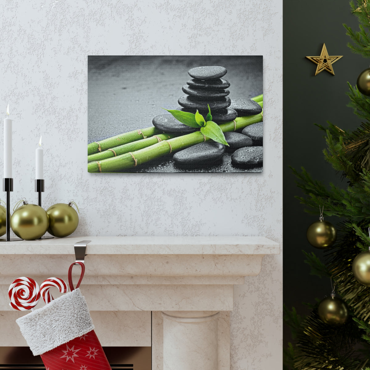 Bamboo on the Black Forest Floral Nature Photography Canvas Wall Art for Home Decor Ready-to-Hang-Express Your Love Gifts