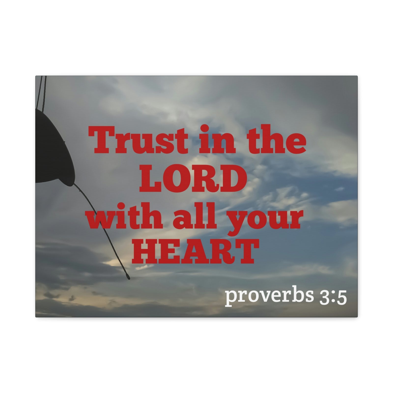 Scripture Walls With All Your Heart Proverbs 3:5 Bible Verse Canvas Christian Wall Art Ready to Hang-Express Your Love Gifts