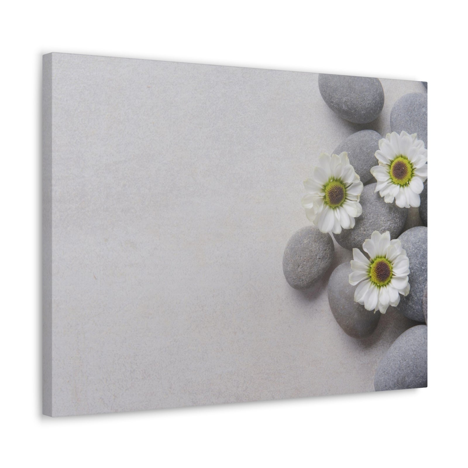 Three White Flower Forest Floral Nature Photography Canvas Wall Art for Home Decor Ready-to-Hang-Express Your Love Gifts