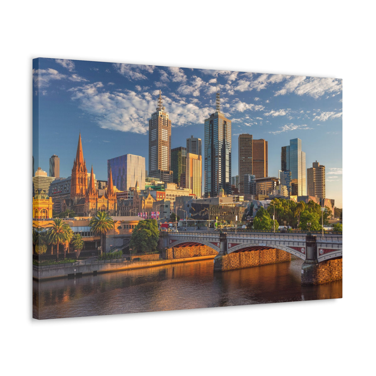 Melbourne Daytime Skyline Canvas Artwork High-Quality Breathtaking Stunning Cityscape for Home Decor Ready to Hang-Express Your Love Gifts