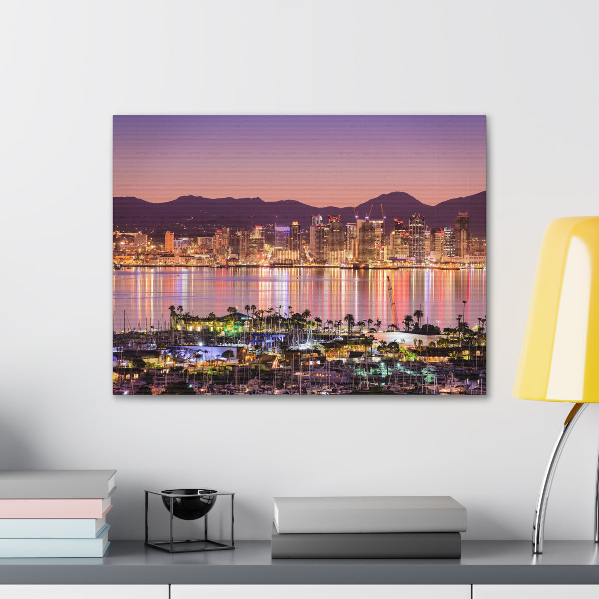 San Diego Night Skyline Canvas Artwork High-Quality Breathtaking Stunning Cityscape for Home Decor Ready to Hang-Express Your Love Gifts