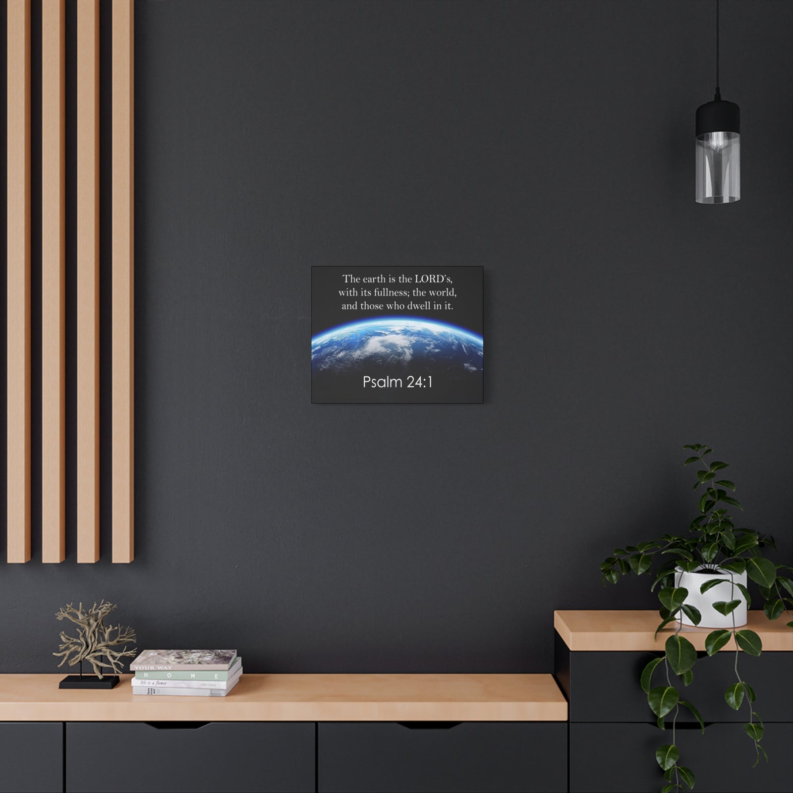 Scripture Walls Psalm 24:1 The Earth is the Lord's Christian Wall Art Print Ready to Hang Unframed-Express Your Love Gifts