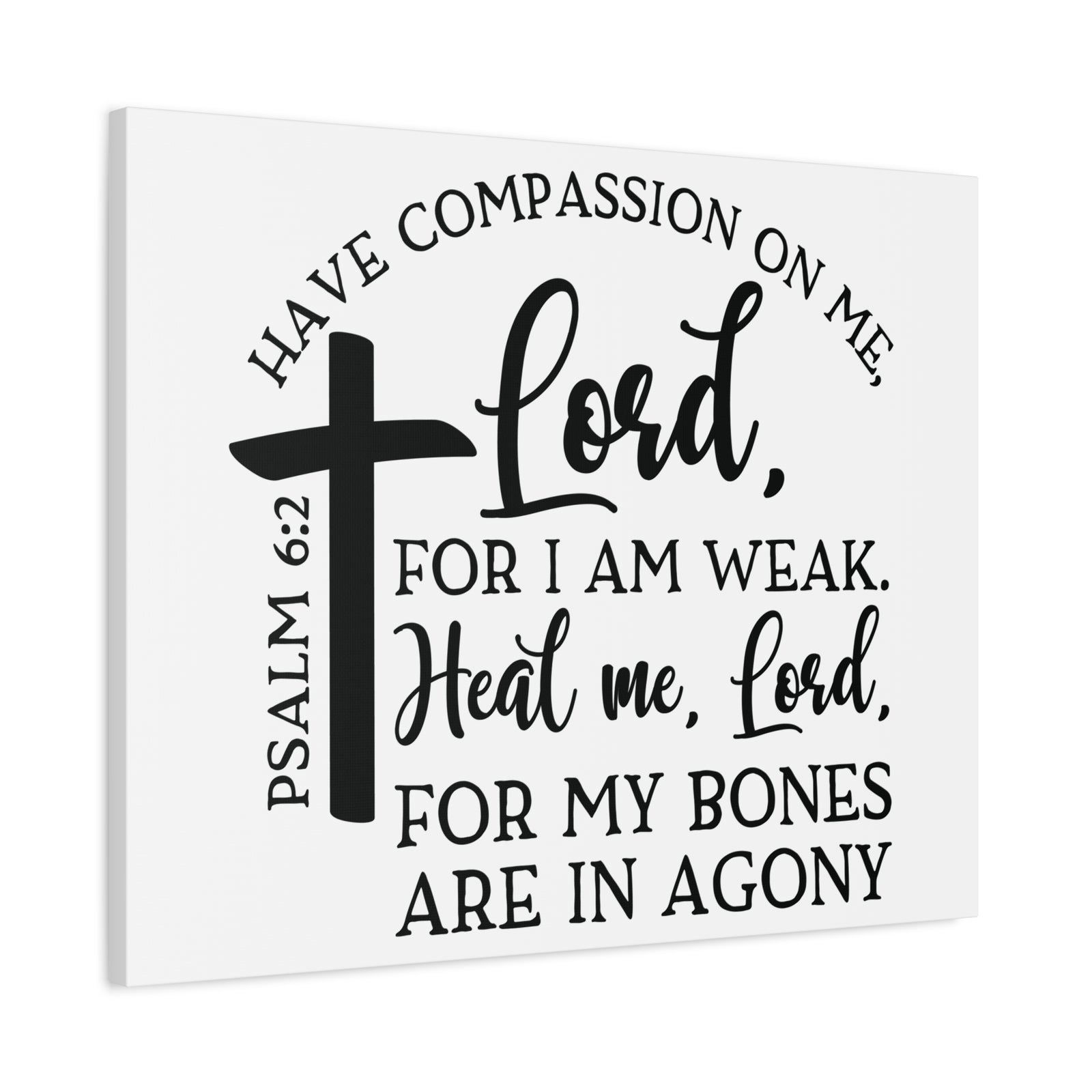 Scripture Canvas Heal Me Lord Psalm 6:2 Christian Wall Art Bible Verse Print Ready to Hang-Express Your Love Gifts