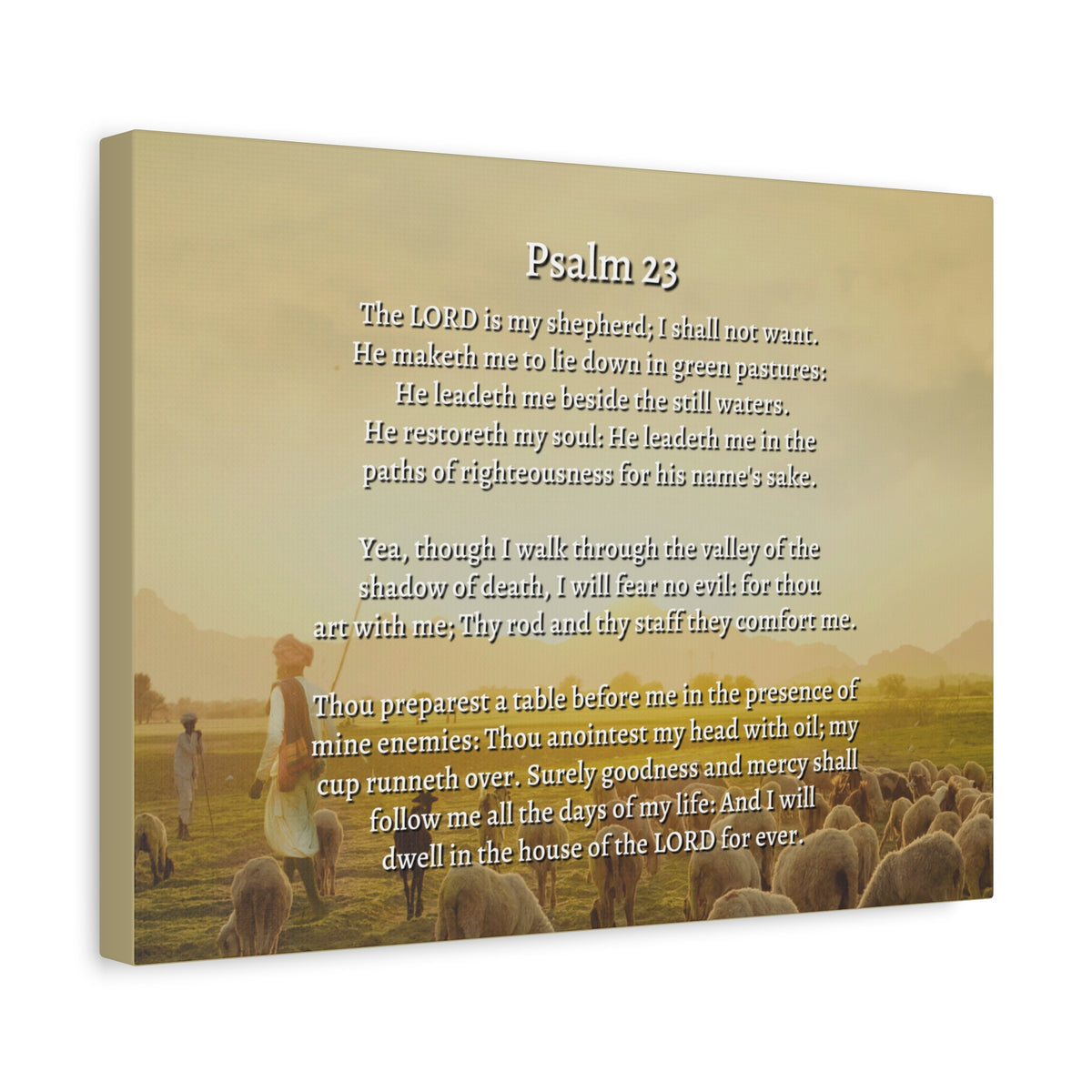 Scripture Walls Lord Is My Shepherd Herding Psalm 23 Bible Verse Canvas Christian Wall Art Ready to Hang-Express Your Love Gifts