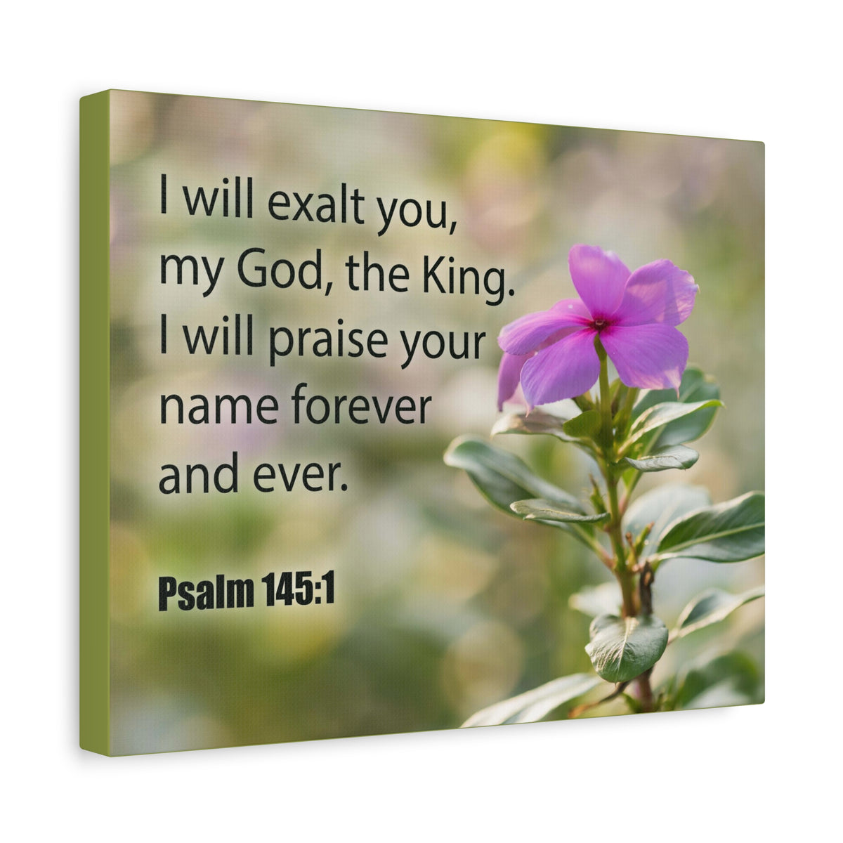 Bible Verse Canvas God The King Psalm 145:1 Christian Home Decor Scripture Art-Express Your Love Gifts