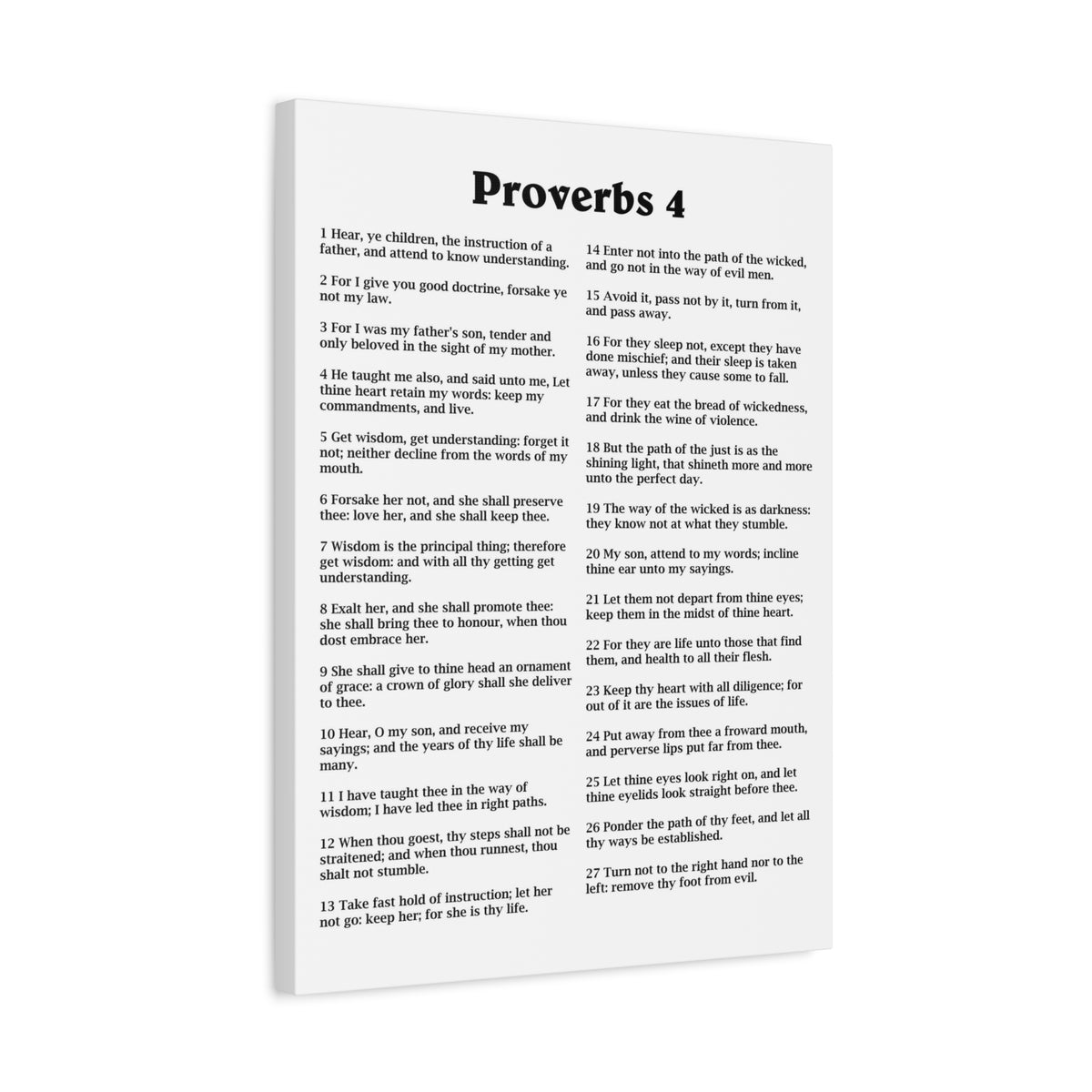 Scripture Walls Proverbs Chapter 4 White Bible Canvas Christian Wall Art Ready to Hang Unframed-Express Your Love Gifts