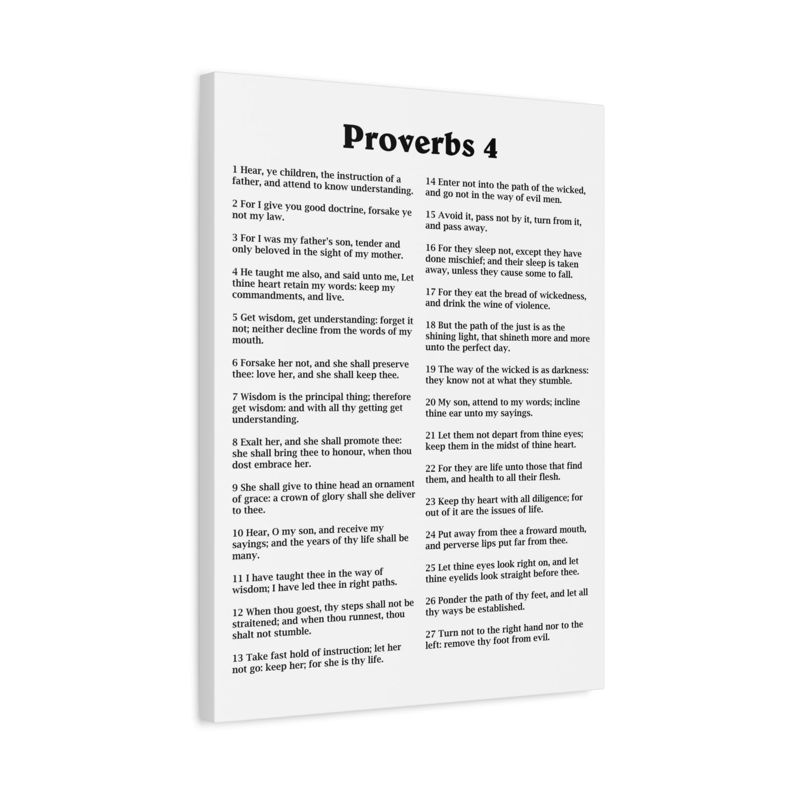Scripture Walls Proverbs Chapter 4 White Bible Canvas Christian Wall Art Ready to Hang Unframed-Express Your Love Gifts