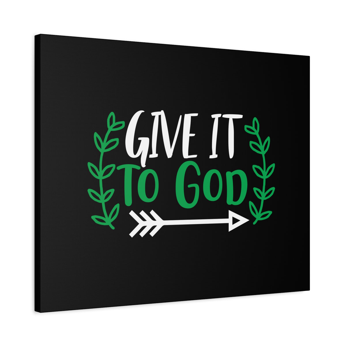 Scripture Canvas Give It To God Psalm 55:22 Green Christian Wall Art Bible Verse Print Ready to Hang-Express Your Love Gifts