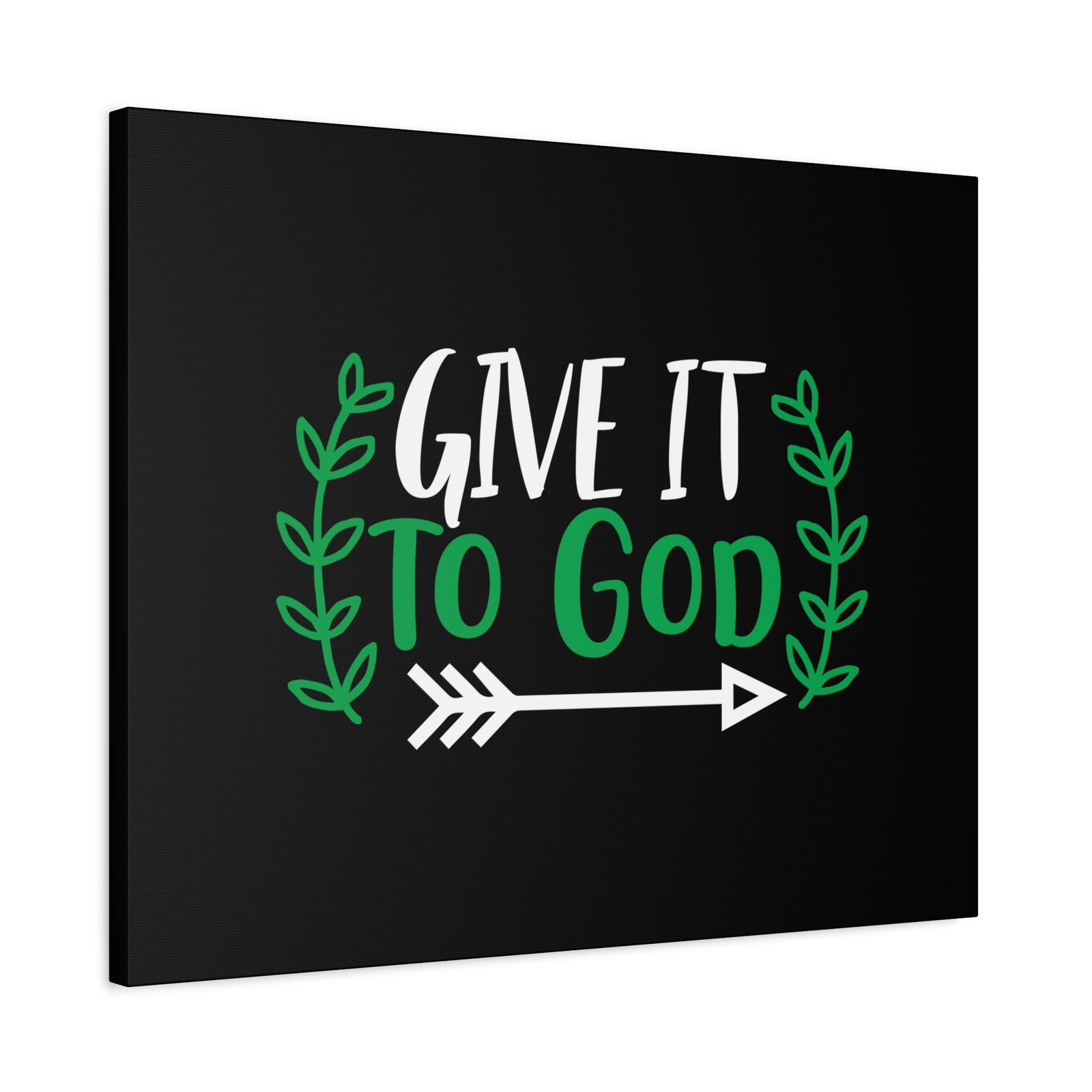 Scripture Canvas Give It To God Psalm 55:22 Green Christian Wall Art Bible Verse Print Ready to Hang-Express Your Love Gifts