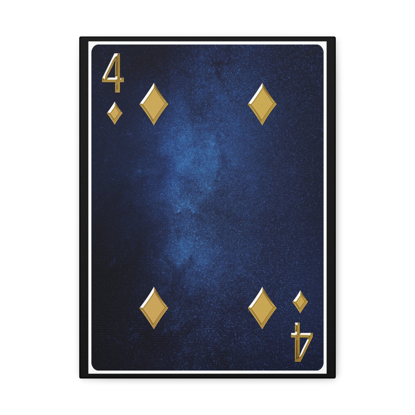 Four Of Diamonds Space Background Playing Card Canvas Wall Art for Home Decor Ready-to-Hang-Express Your Love Gifts